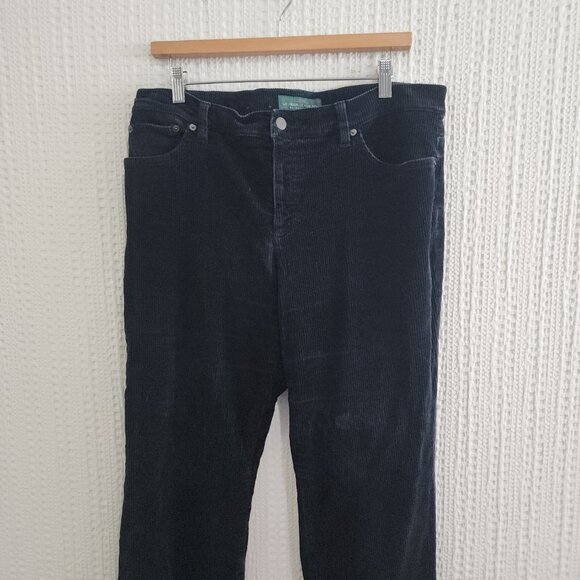 Vintage Ralph Lauren Navy Corduroy Pants Classic Straight Fit Women’s Size 14 - Picture 7 of 13